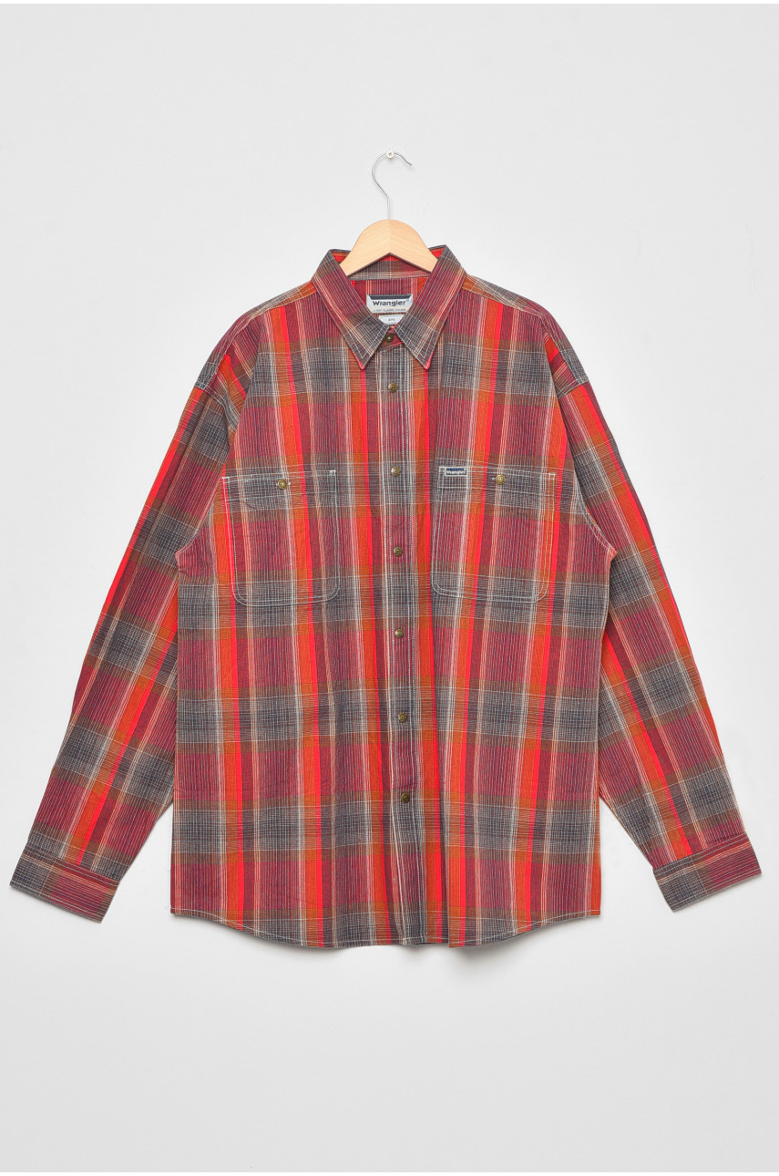 Рубашка мужская батальная красного цвета в клеточку 88-48 175106
