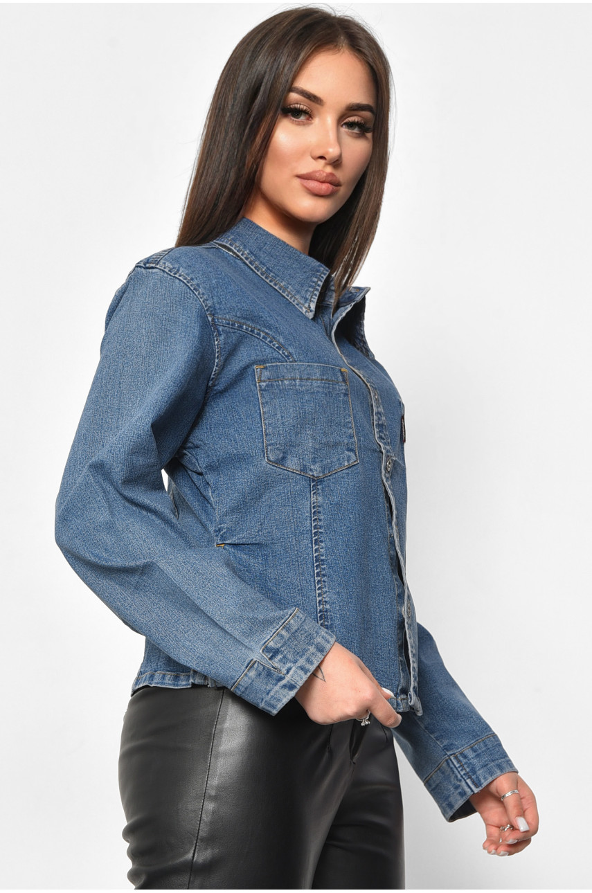 Рубашка женская джинсовая синего цвета Т3036 175113