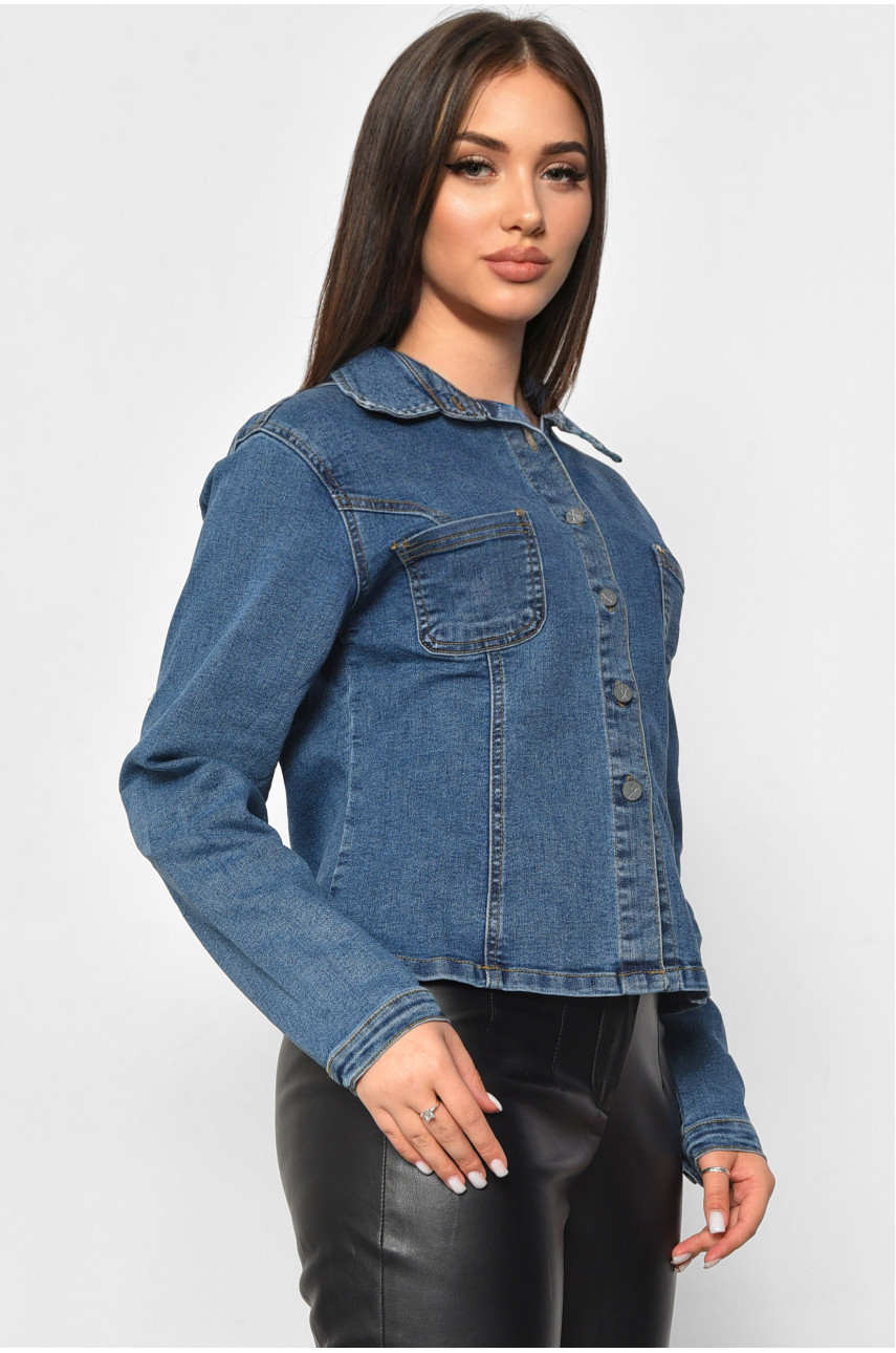 Рубашка женская джинсовая синего цвета 175160