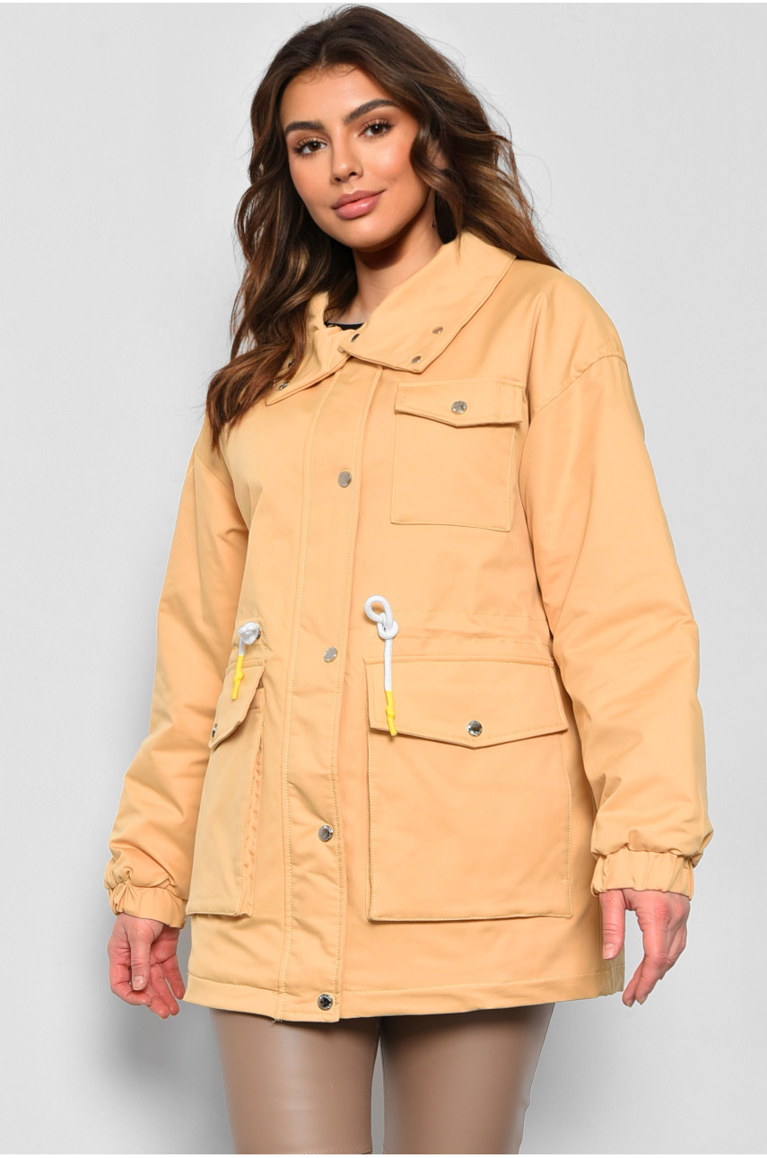 Куртка женская демисезонная горчичного цвета 620-1 175203