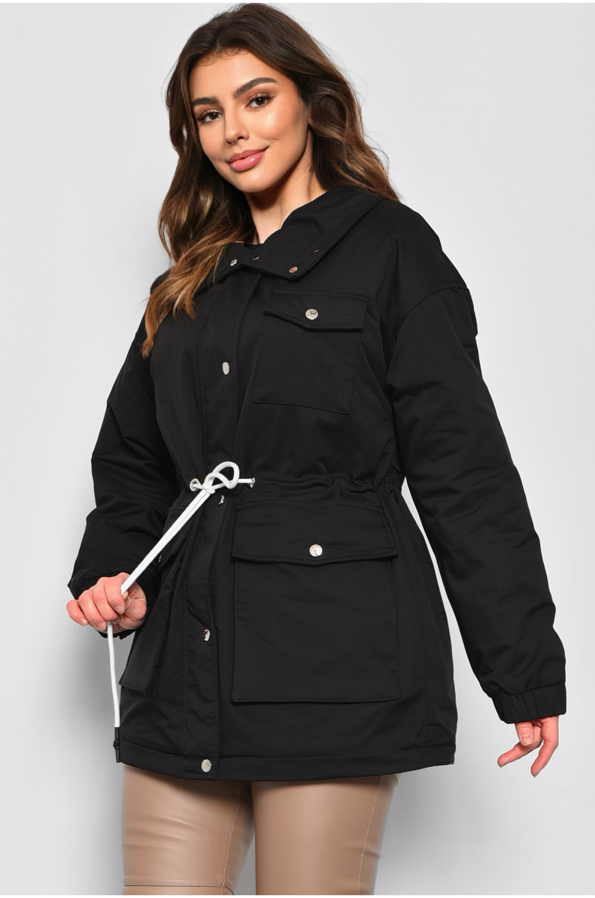 Куртка женская демисезонная черного цвета 620-1 175258