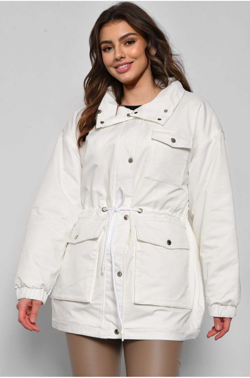 Куртка женская демисезонная белого цвета 620-1 175259