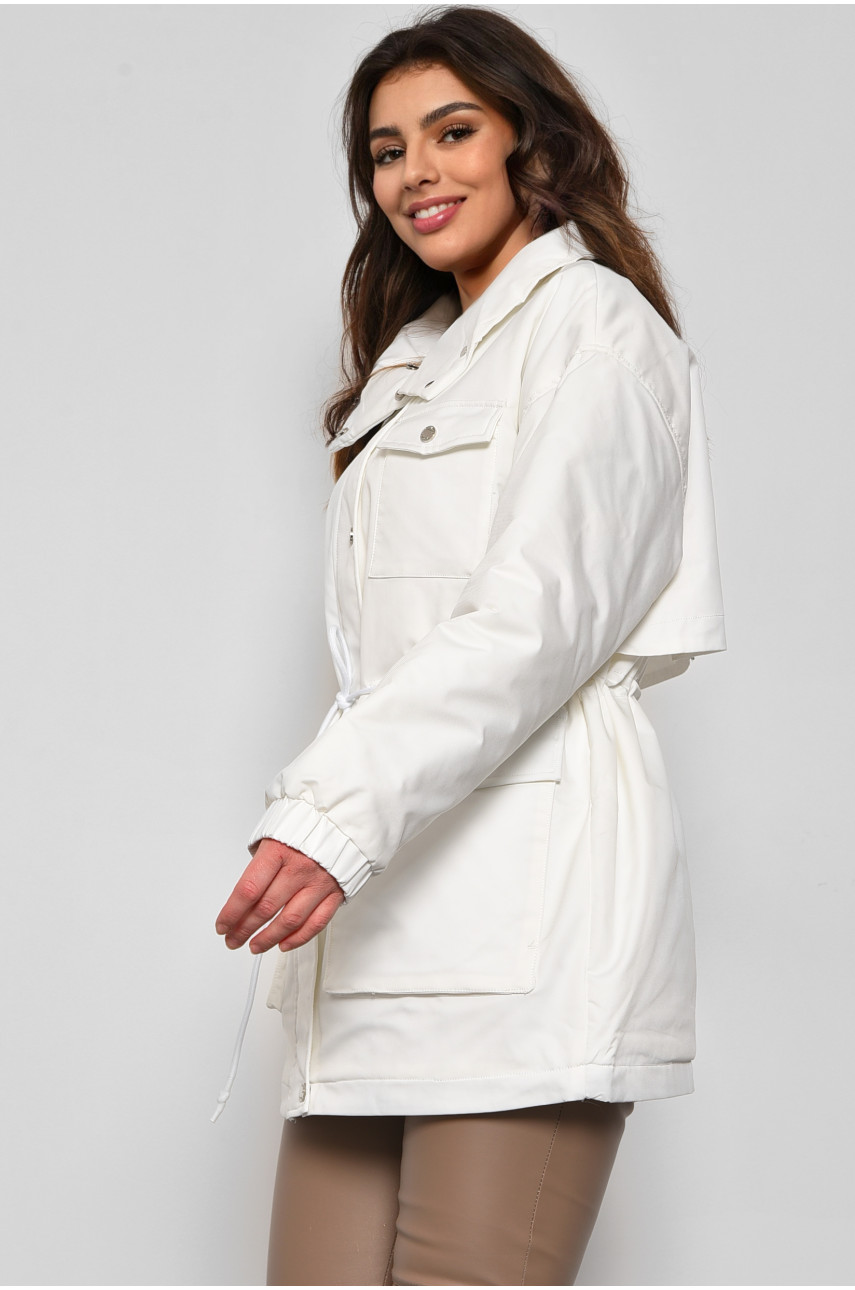 Куртка женская демисезонная белого цвета 620-1 175259