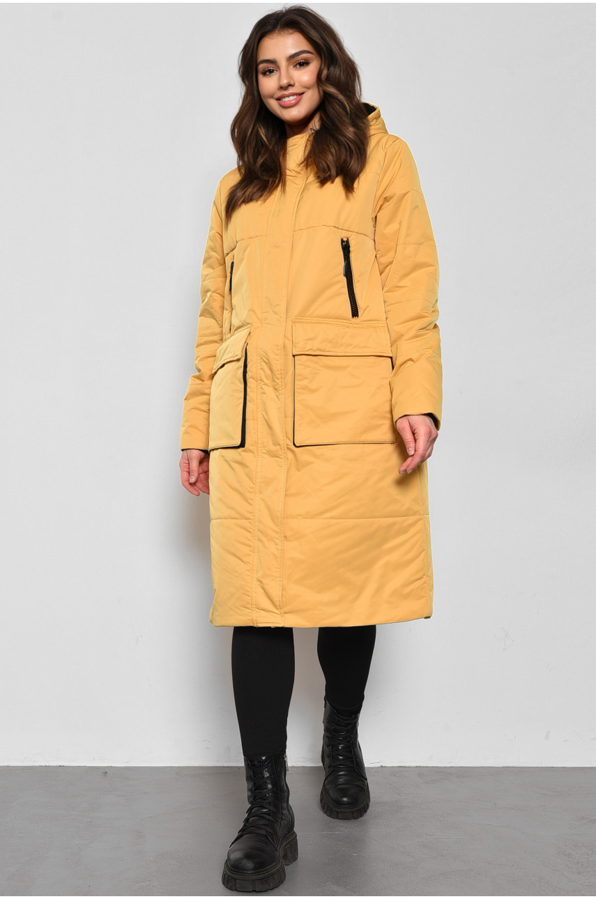 Куртка женская демисезонная желтого  цвета 303 175273