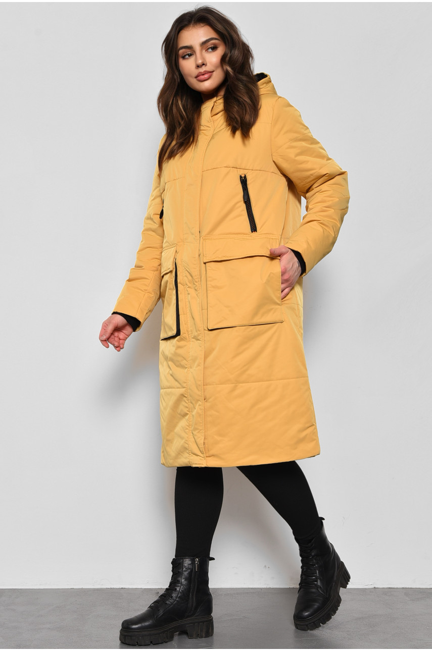 Куртка женская демисезонная желтого  цвета 303 175273