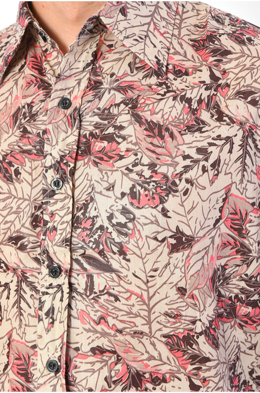 Рубашка мужская бежевого цвета 09101 175422