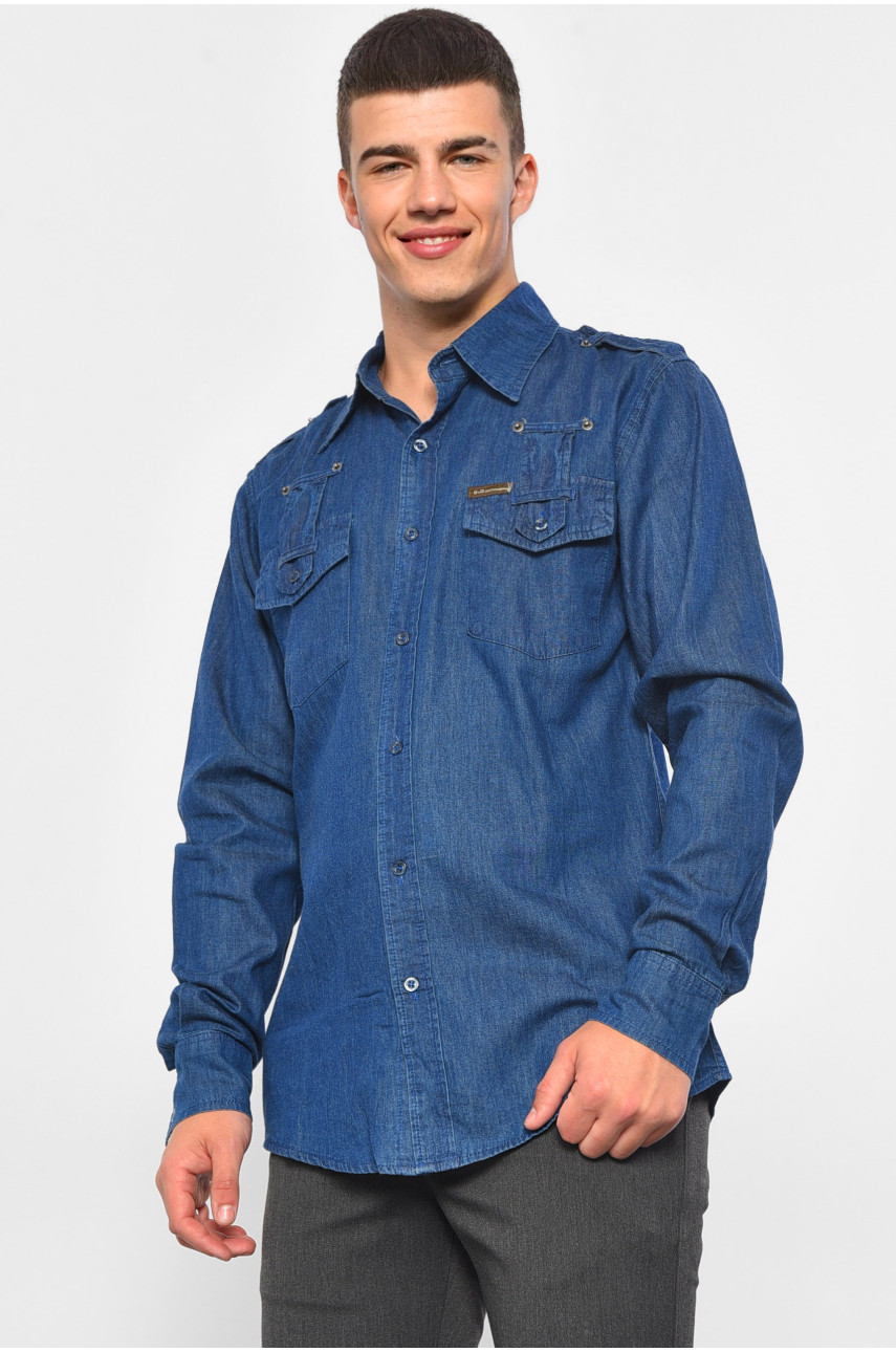 Рубашка мужская джинсовая синего цвета 38126 175424