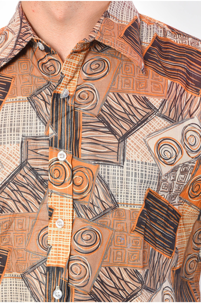 Рубашка мужская желтого цвета 38125 175427