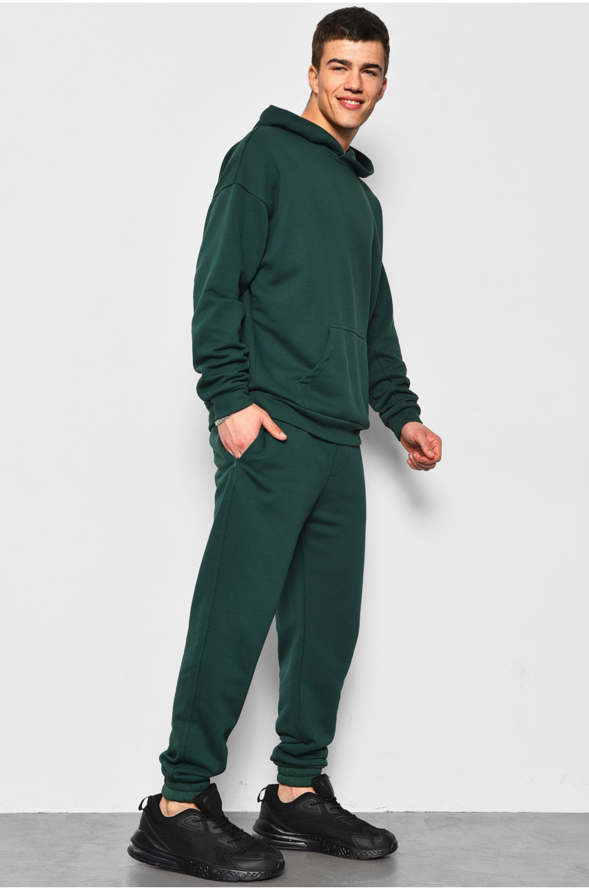 Спортивний костюм чоловічій темно-зеленого кольору 175702