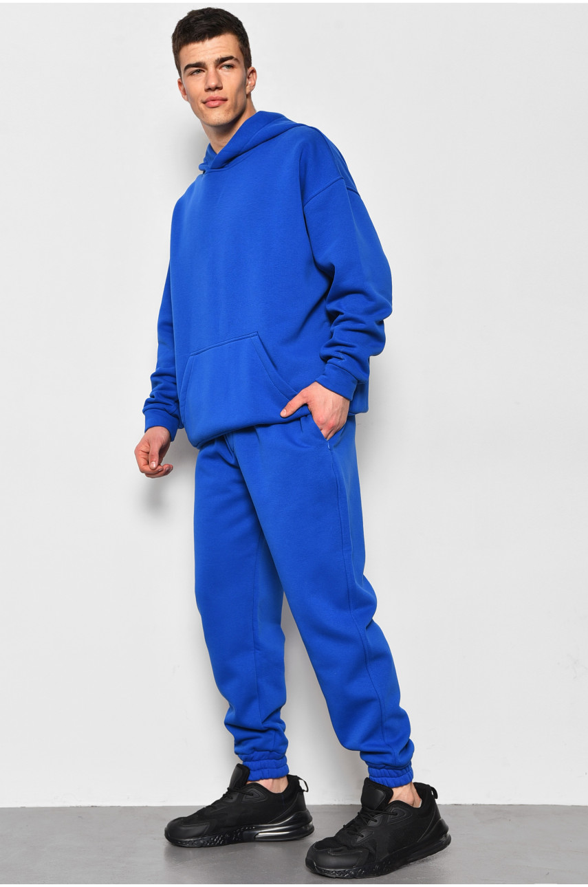 Спортивний костюм чоловічій на флісі синього кольору 175714