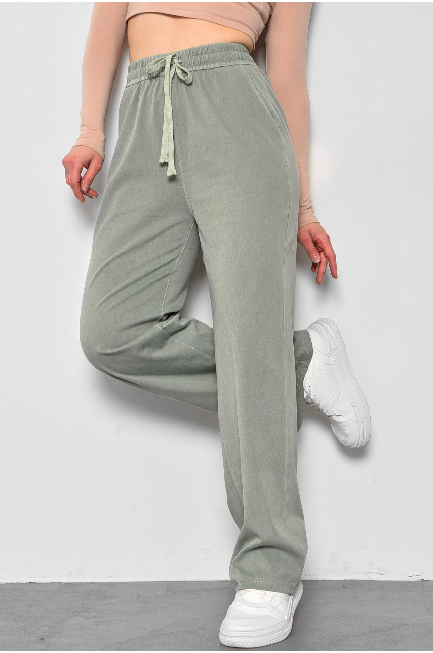 Штани жіночі розкльошені напівбатальні м'ятного кольору 560-2 175716