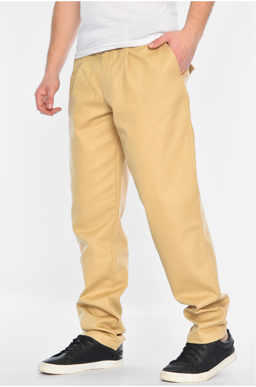 Брюки мужские бежевого цвета 175750