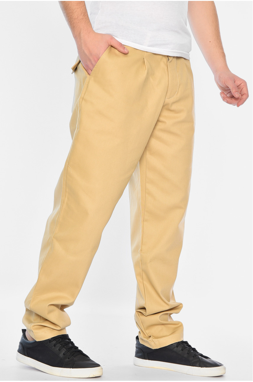 Брюки мужские бежевого цвета 175750