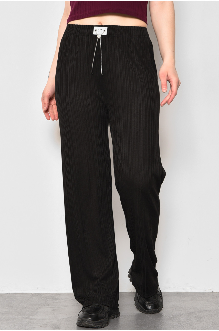 Штани жіночі розкльошені чорного кольору 9831-1 175775