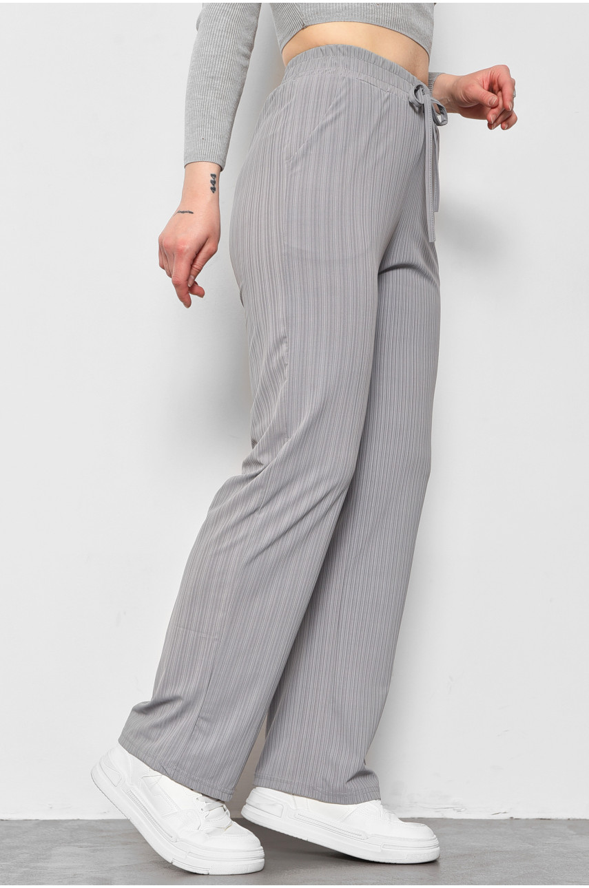 Штани жіночі розкльошені сірого кольору 9830-1 175781