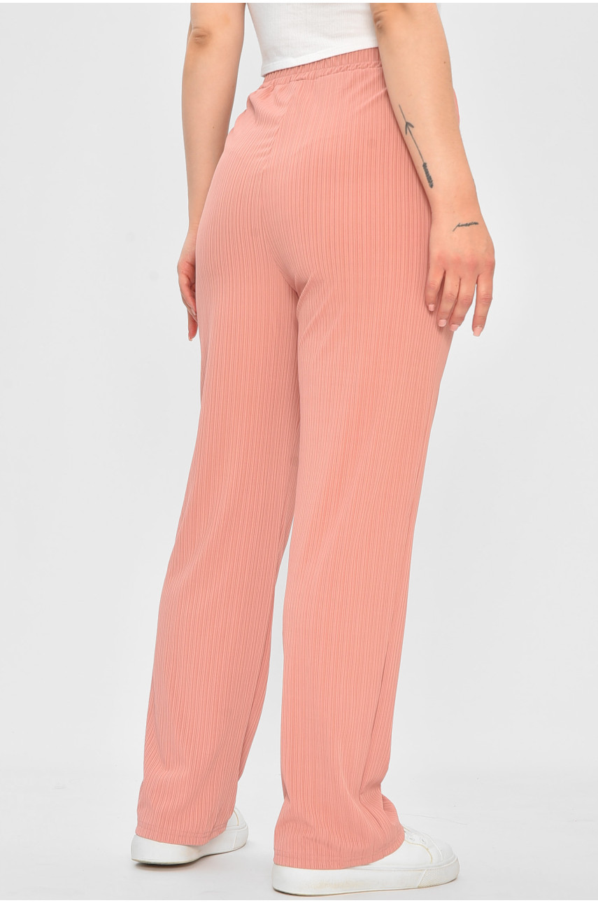 Штаны женские расклешенные розового цвета 9830-1 175784