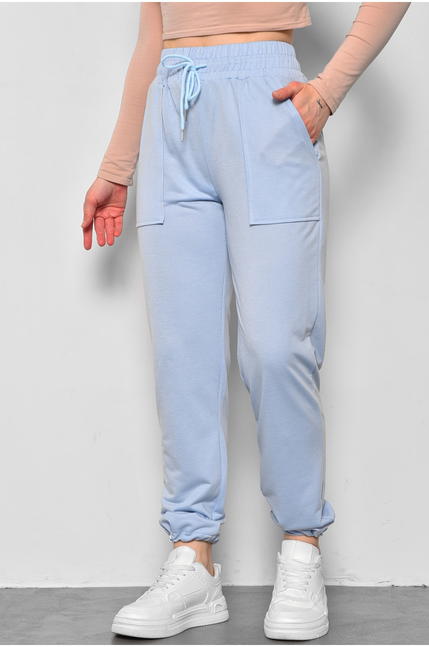 Спортивные штаны женские голубого цвета 4017 175859