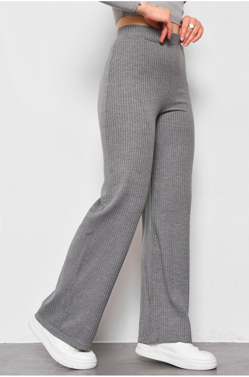 Штани жіночі розкльошені сірого кольору 175894