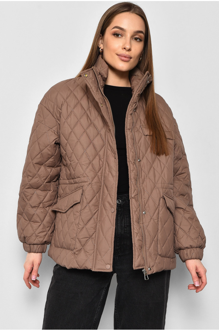Куртка женская демисезонная коричневого цвета 6397 175905