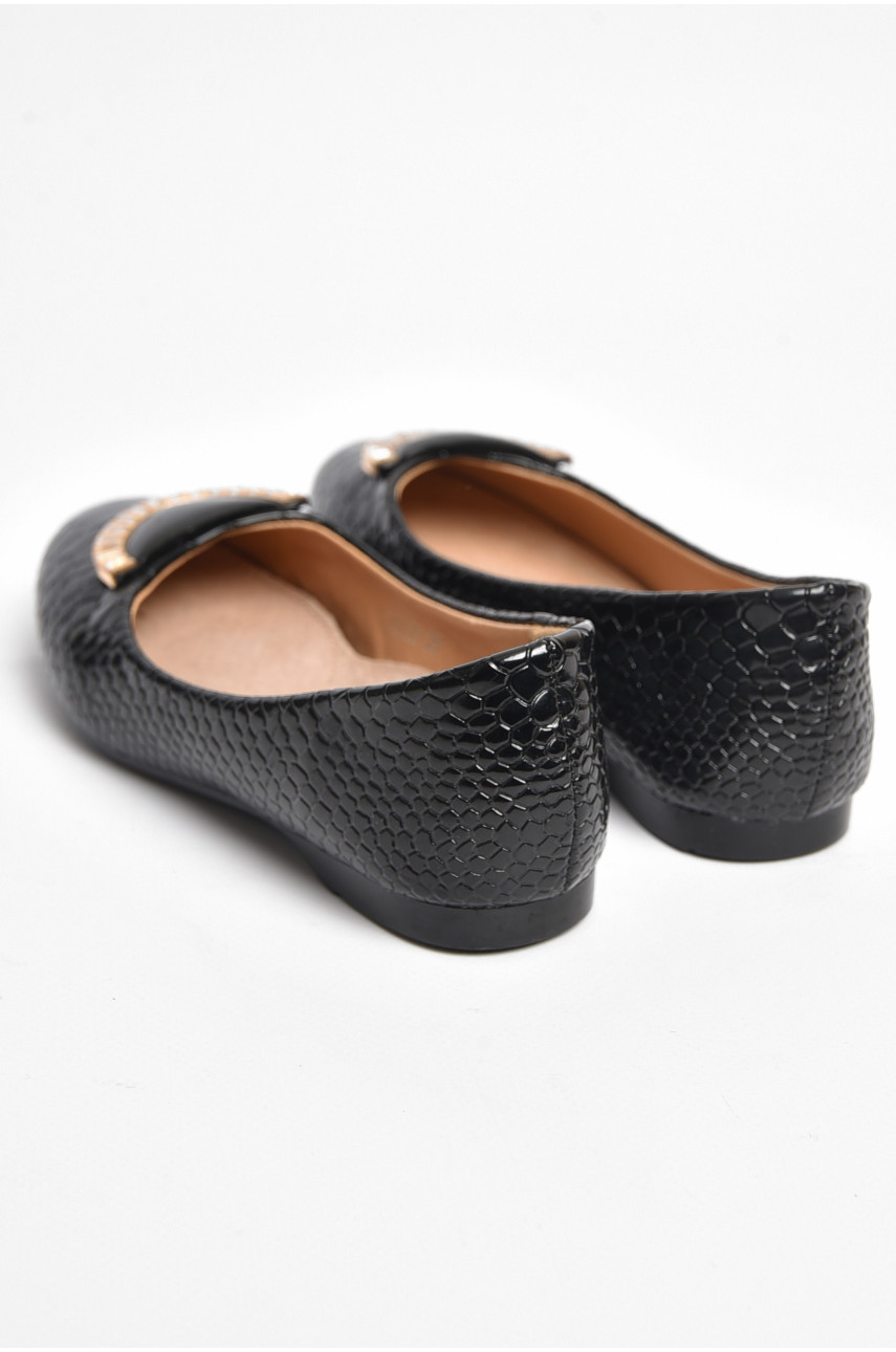 Балетки детские для девочки черного цвета 1698-988 175945