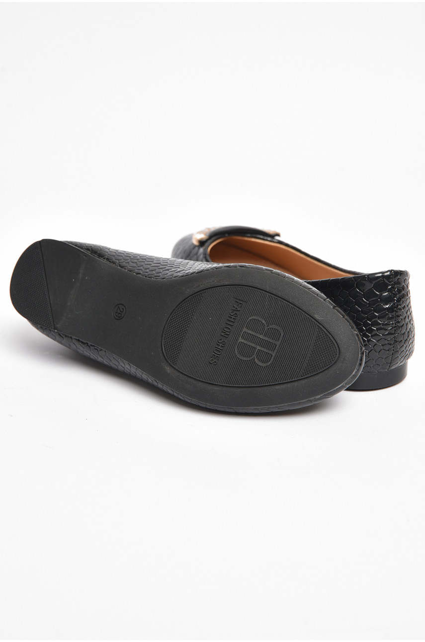 Балетки детские для девочки черного цвета 1698-988 175945