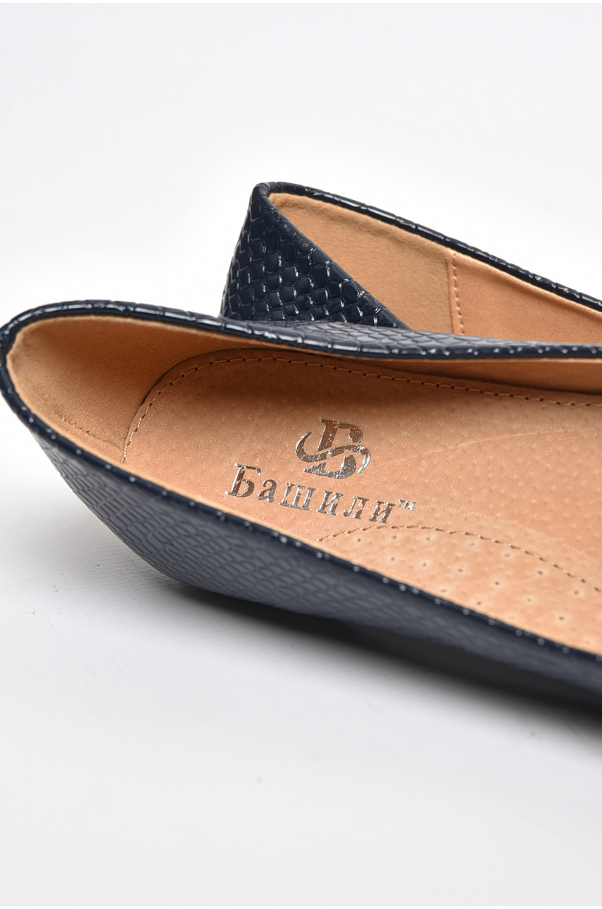 Балетки детские для девочки темно-синего цвета 1698-988 175947