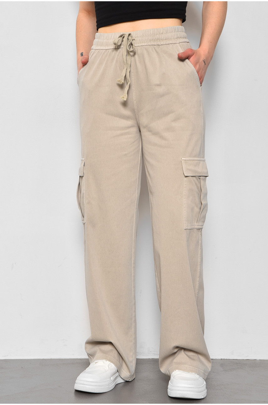 Штани жіночі напівбатальні сірого кольору 561-6 175982