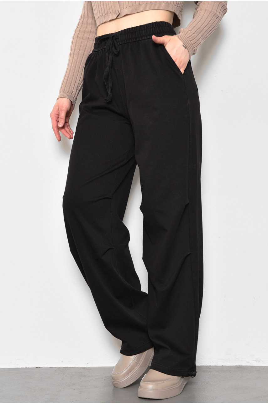 Штани жіночі напівбатальні чорного кольору 561-6 175985