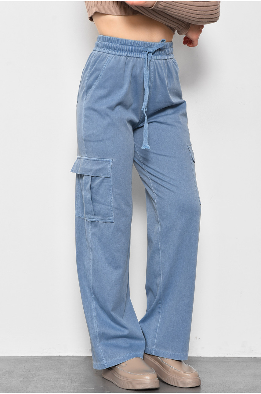Штани жіночі напівбатальні блакитного кольору 560-4 176002