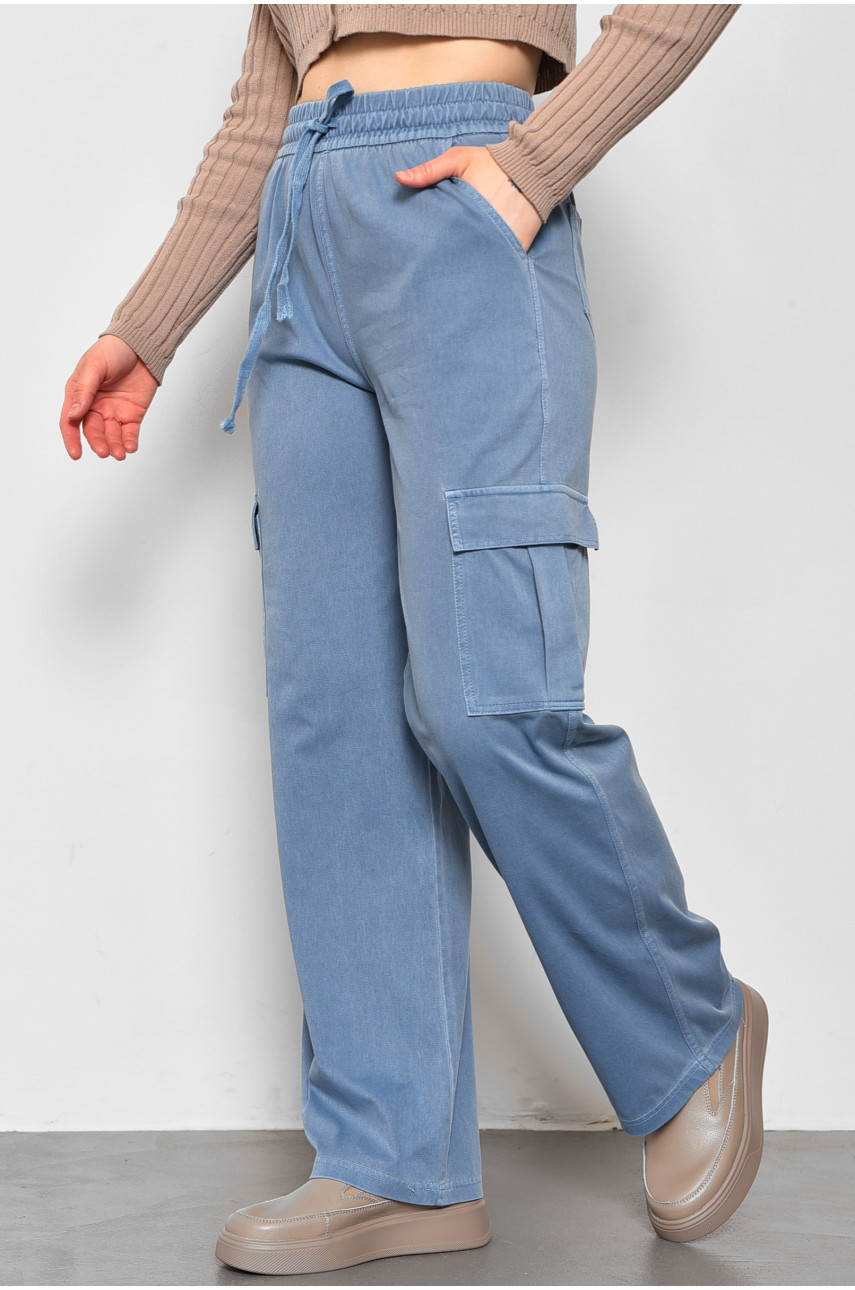 Штани жіночі напівбатальні блакитного кольору 560-4 176002