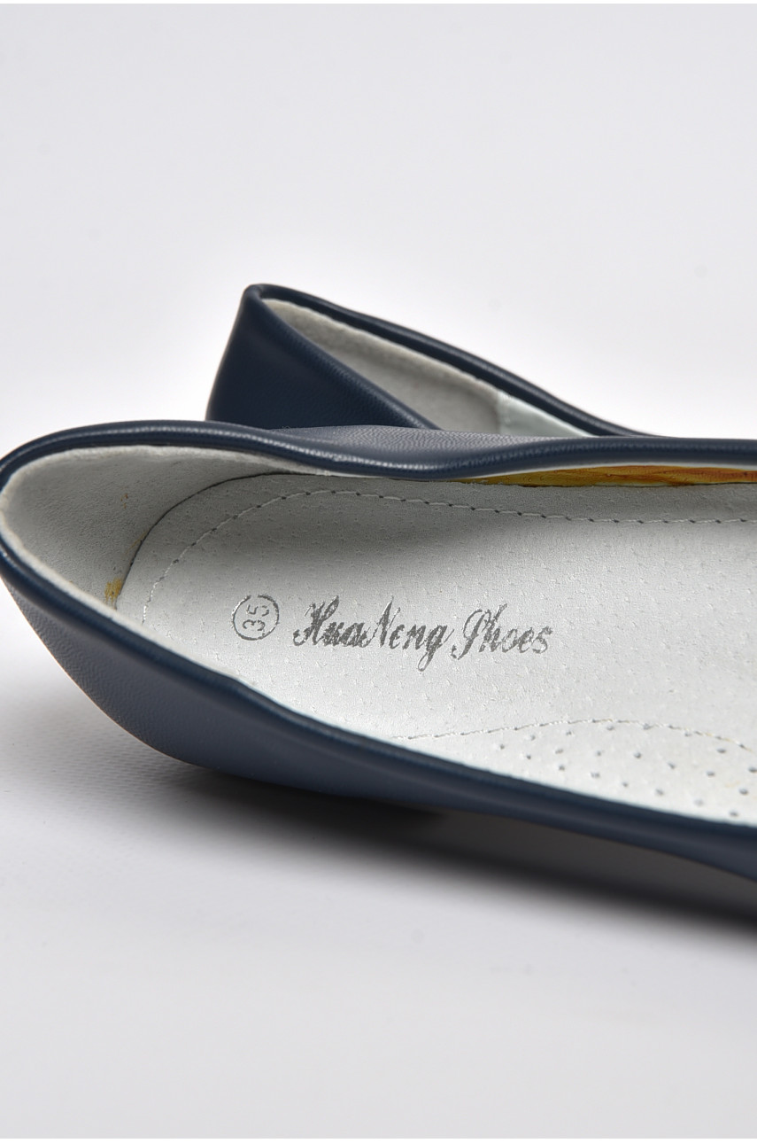 Балетки детские для девочки темно-синего цвета 12 176008