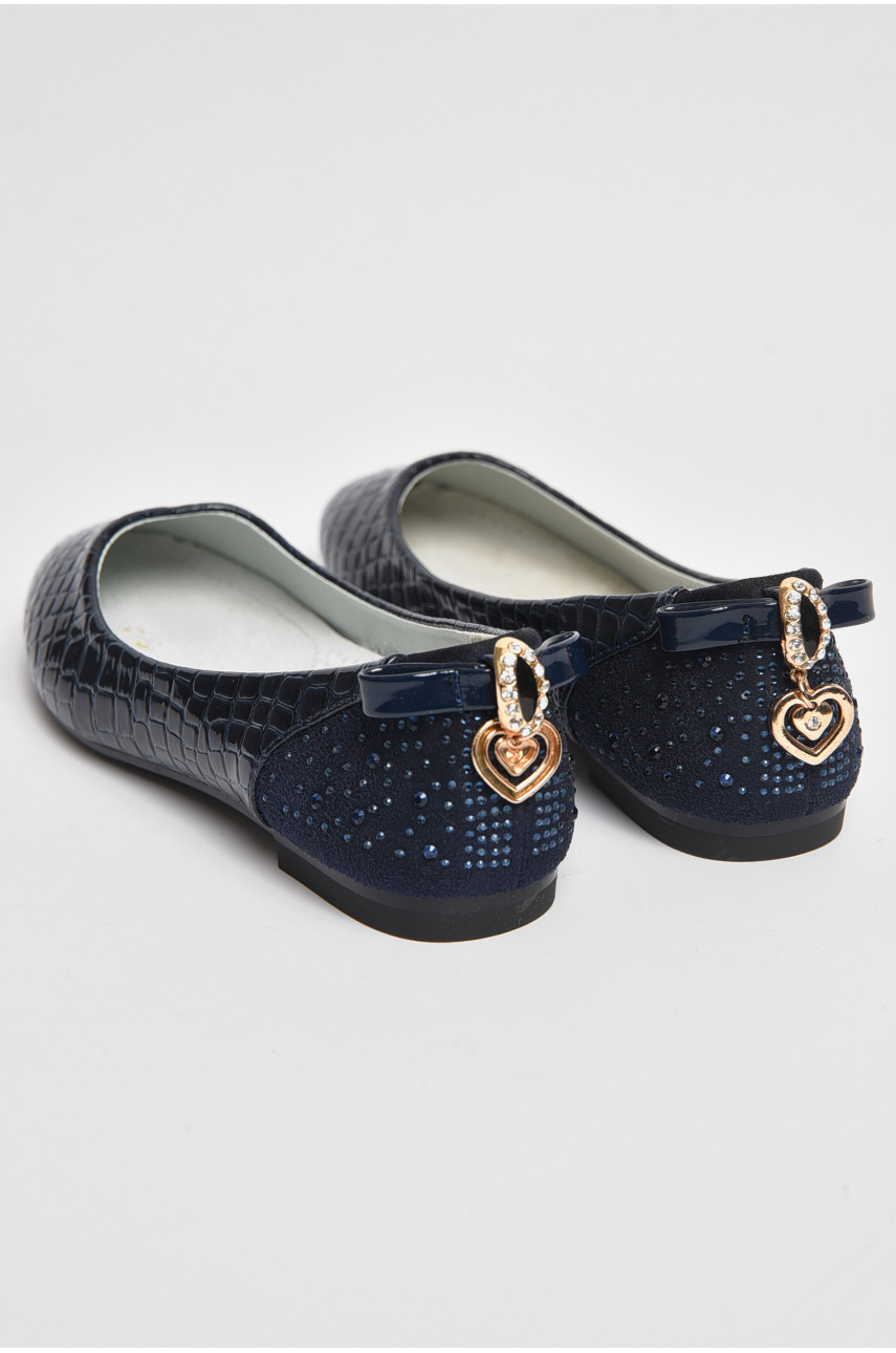 Балетки детские для девочки темно-синего цвета 11-2 176010