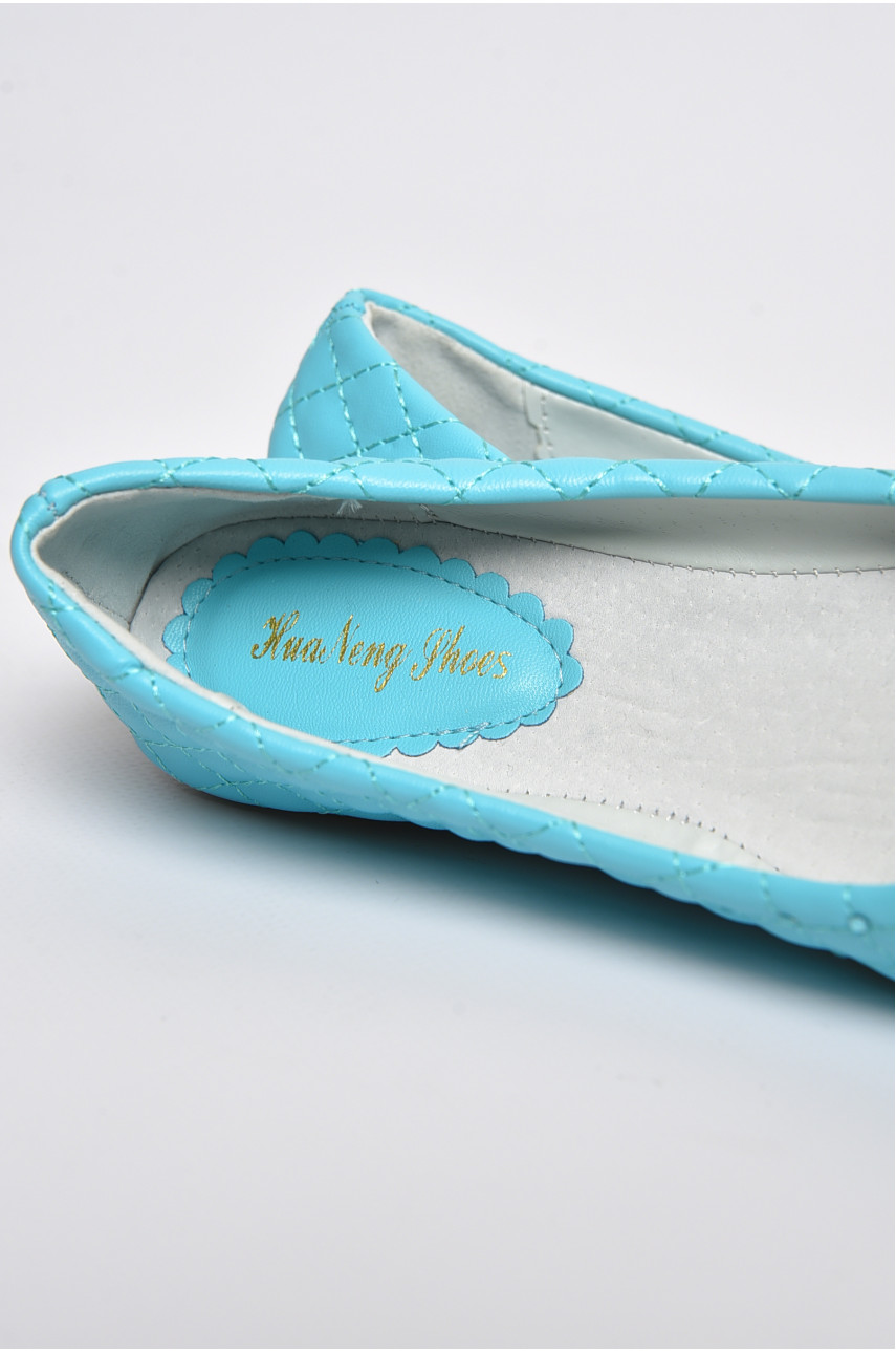 Балетки детские для девочки голубого цвета 1-6 176011