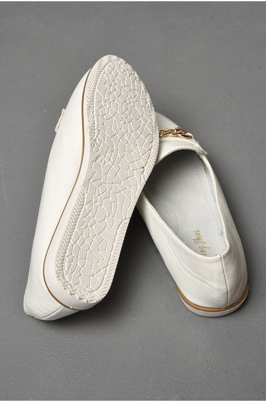 Балетки детские для девочки белого цвета 5-3 176019