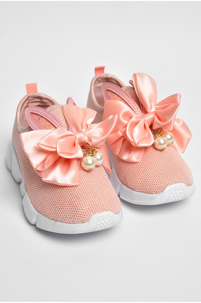 Кросівки дитячі текстильні рожевого кольору 200-23+k 176052