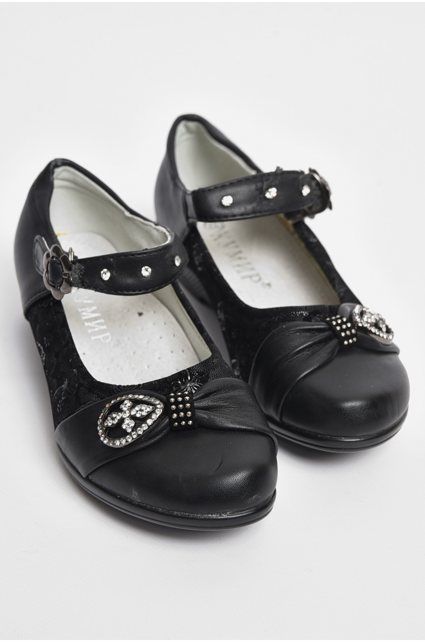 Туфли для девочки черного цвета МО539 176079