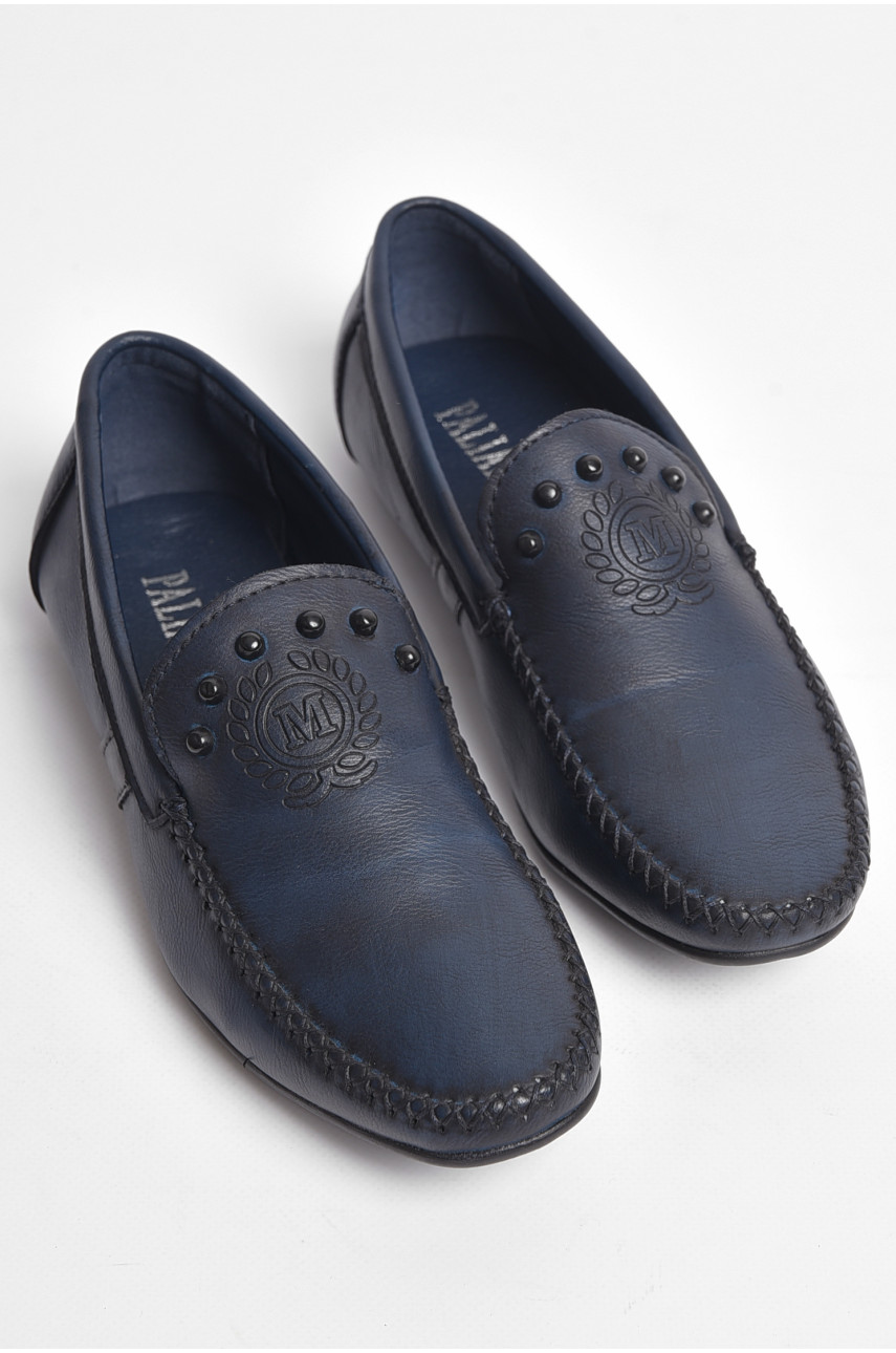 Туфли подростковые для мальчика темно-синего цвета 6273-1 176114