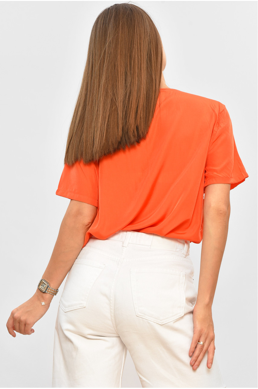 Блуза женская с коротким рукавом оранжевого цвета 6056 176166