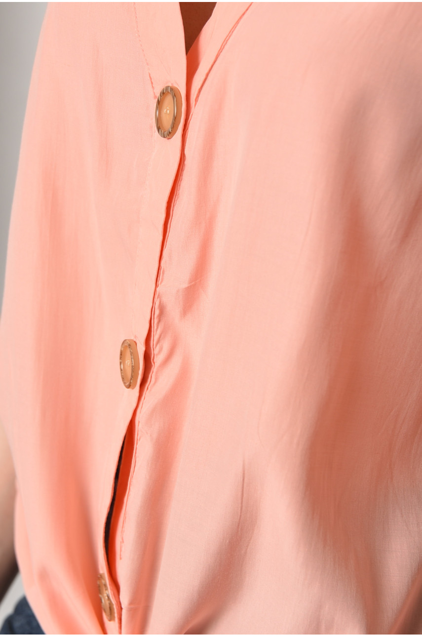 Блуза женская полубатальная с коротким рукавом персикового цвета 6059 176180 Блуза женская полубатальная с коротким рукавом персикового цвета 6059 176180