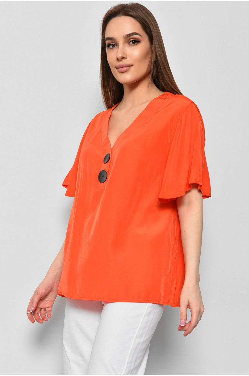 Блуза жіноча з коротким рукавом  помаранчевого кольору 6061 176188