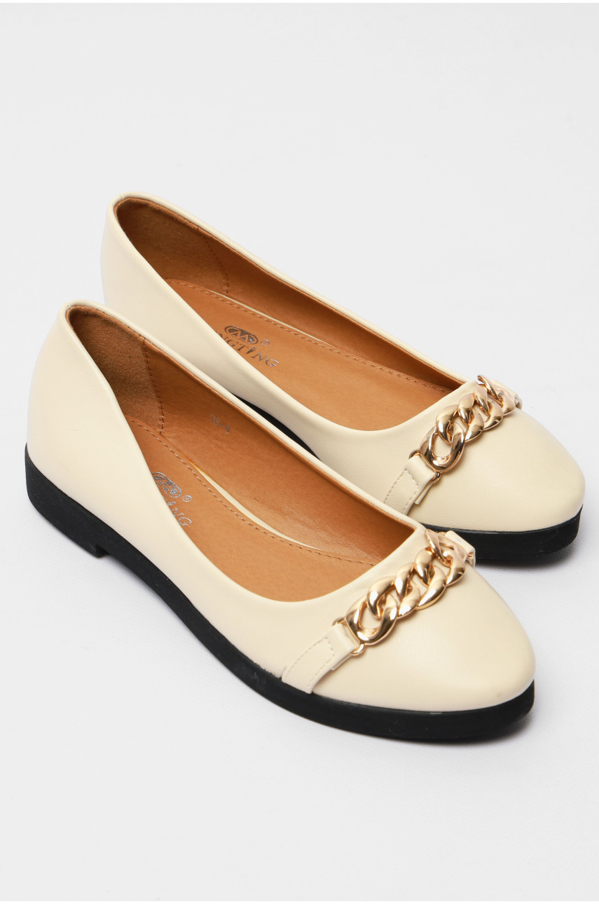 Балетки женские бежевого цвета 25-4 176195 Балетки женские бежевого цвета 25-4 176195