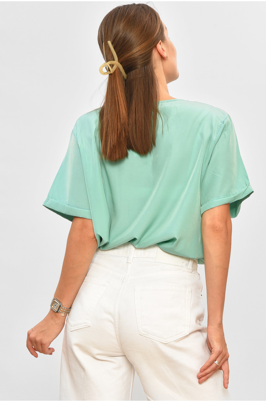 Блуза женская с коротким рукавом мятного цвета 6060 176212
