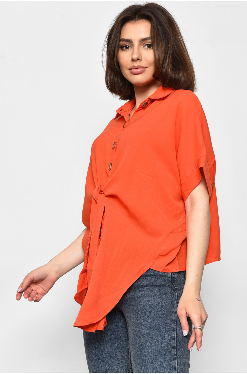 Блуза женская с коротким рукавом оранжевого цвета 6037 176222