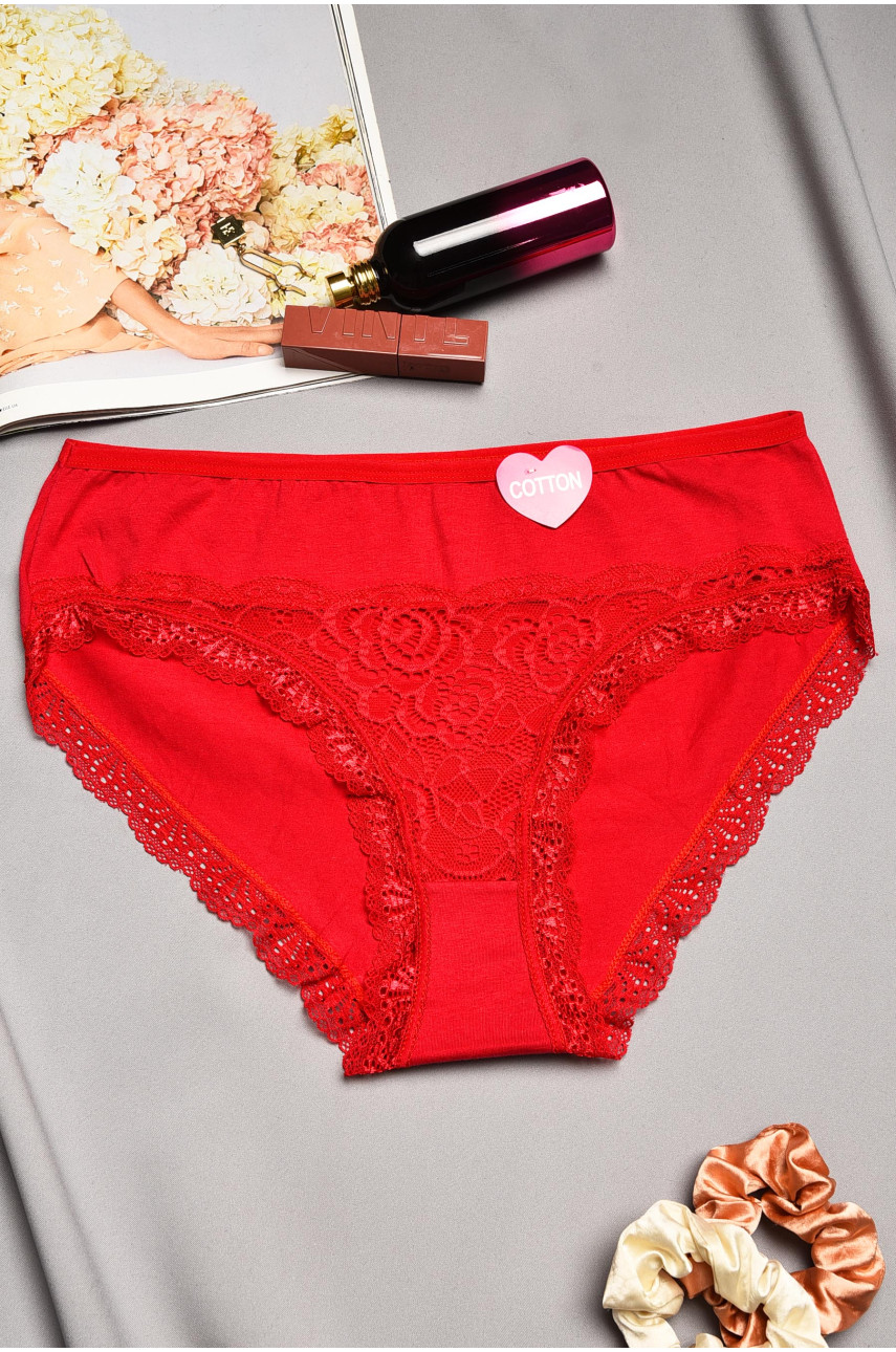 Трусы женские полубатальные красного цвета А30 176319