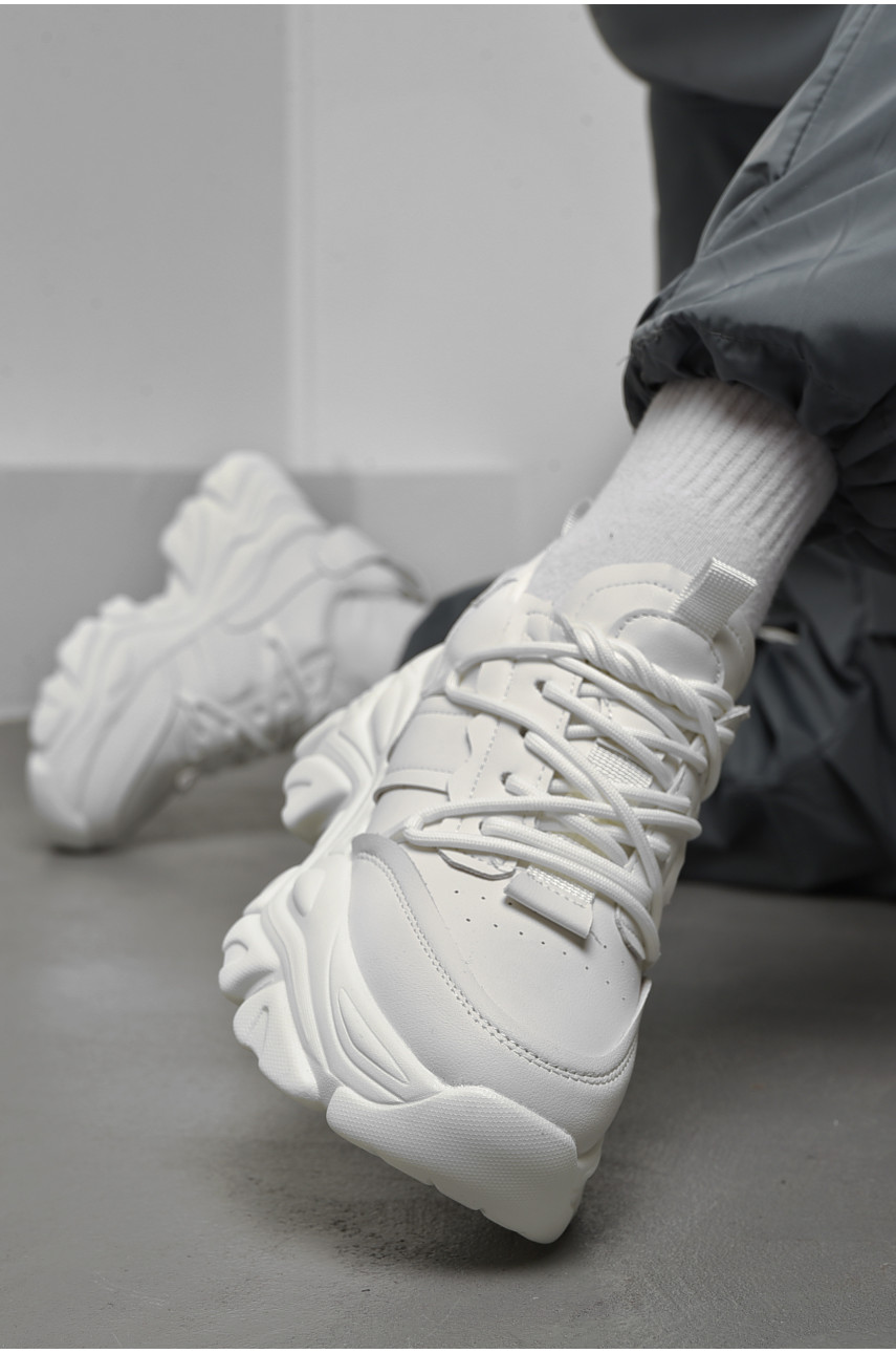 Кросівки жіночі білого кольору на шнурівці 02-2 176335