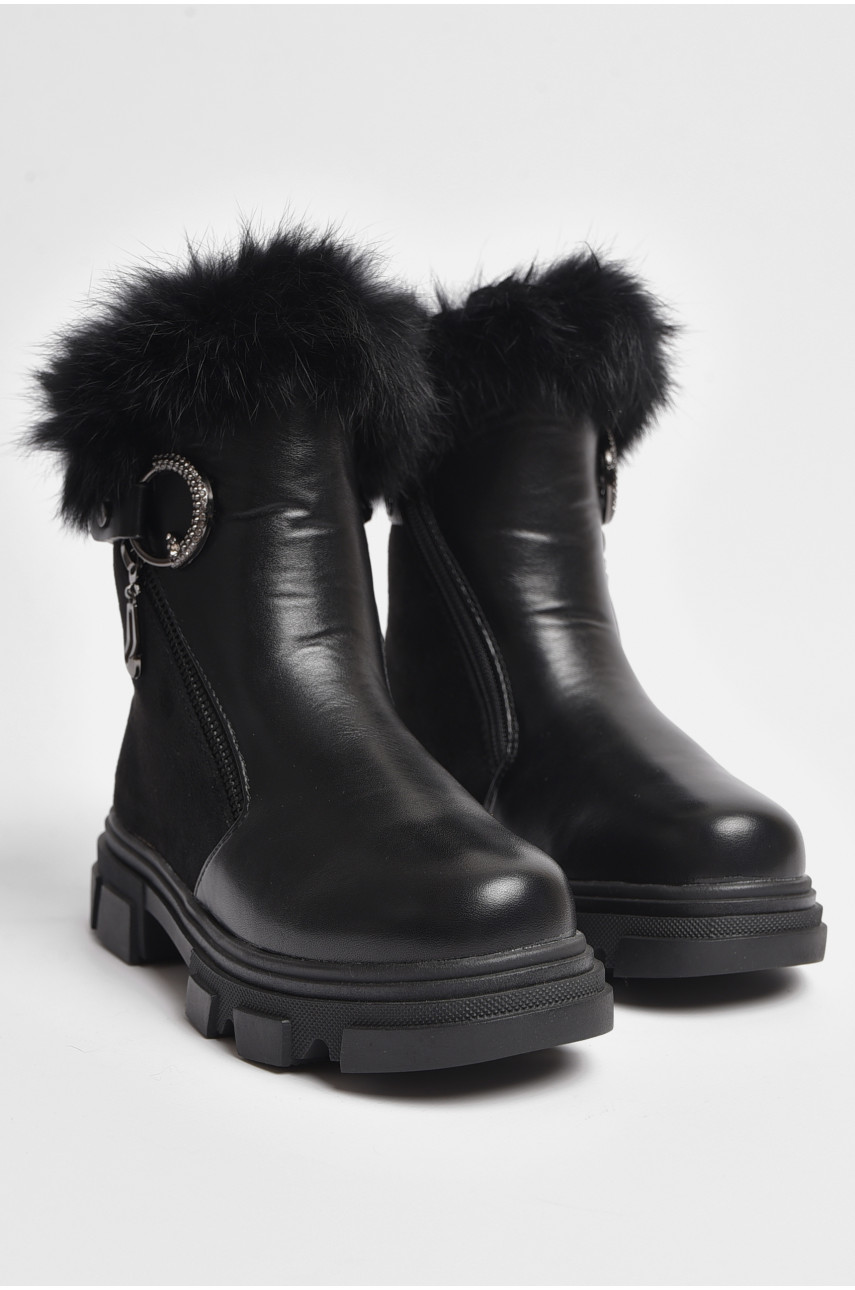 Ботинки детские зима черного цвета 2093-2А 176340