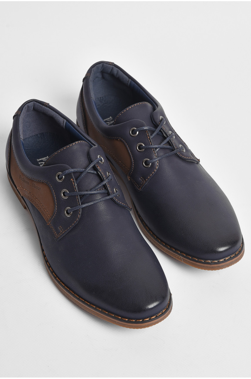 Туфли подростковые для мальчика темно-синего цвета 176502