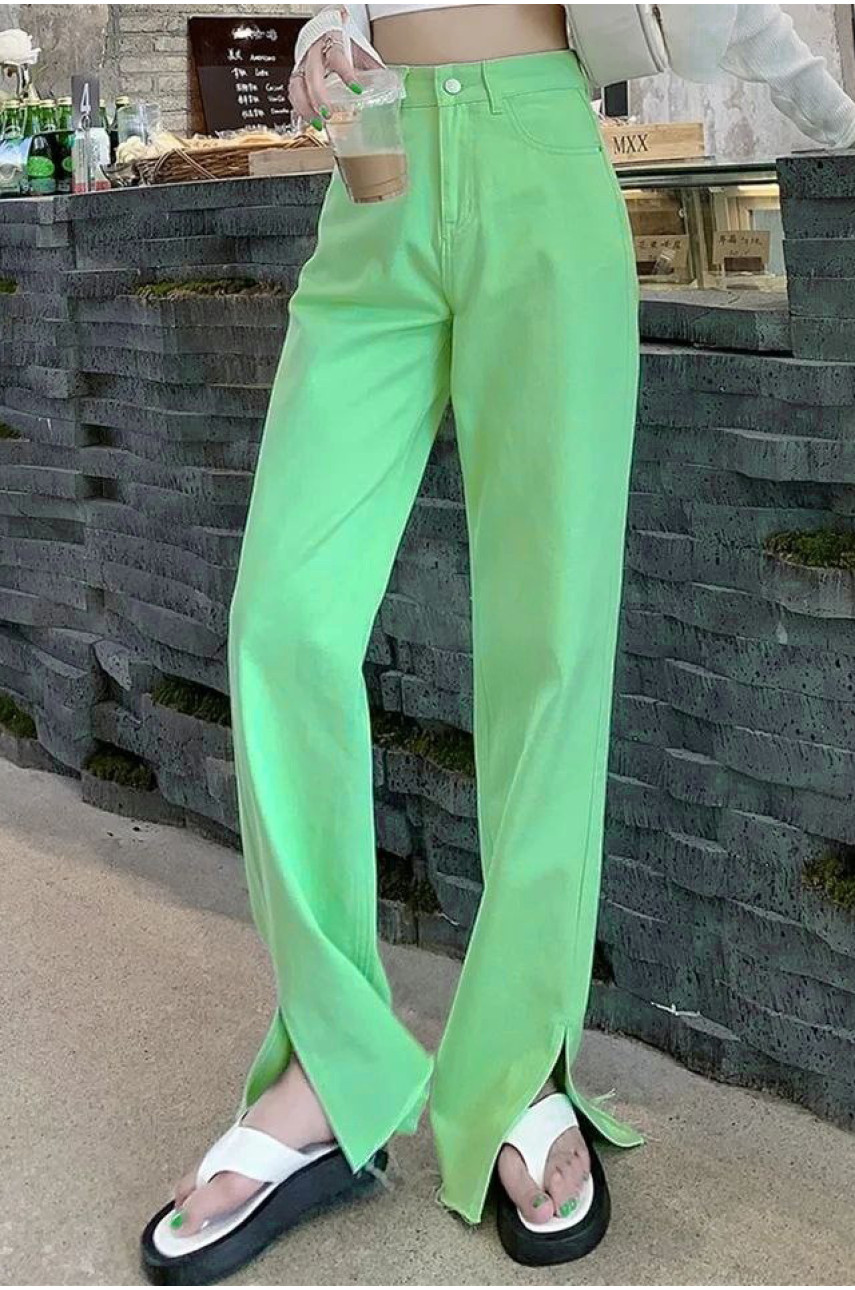 Джинси жіночі зеленого кольору 176593