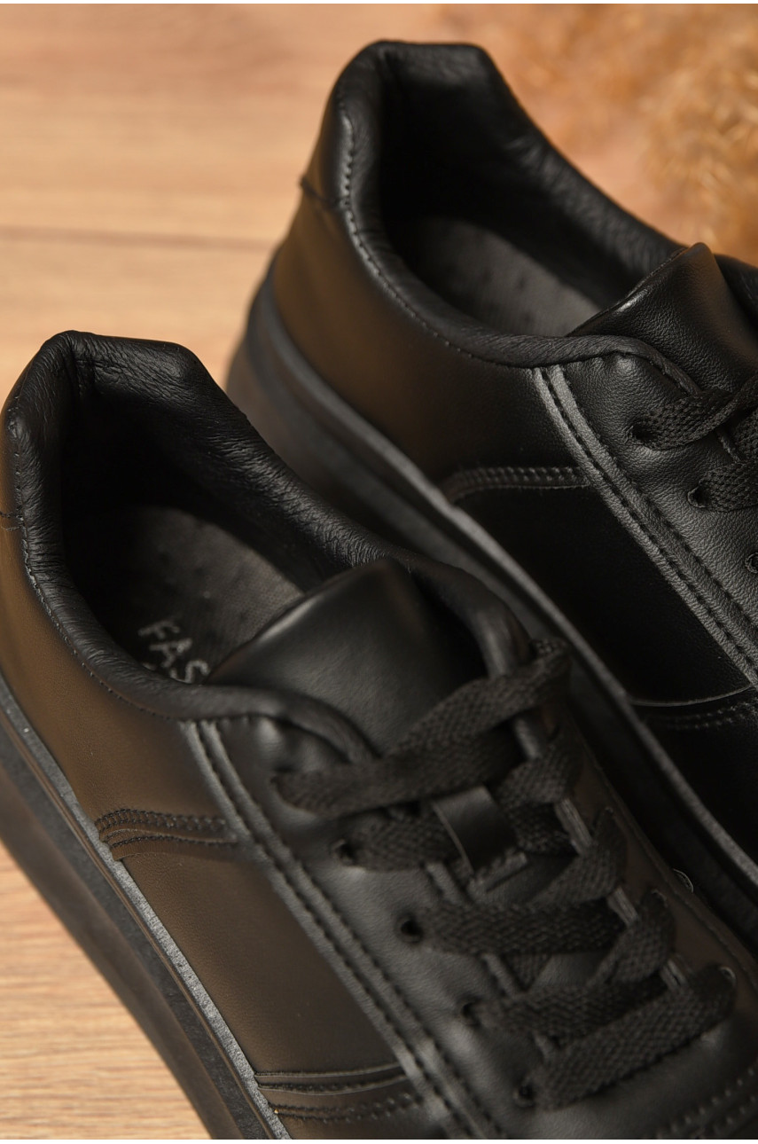 Кроссовки женские черного цвета на шнуровке 188-198 176756