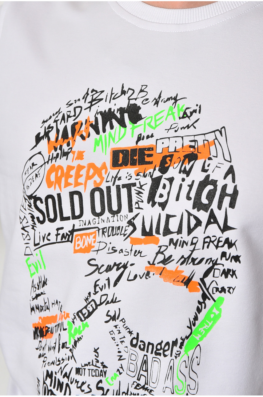 Свитшот мужской с надписью белого цвета 6018/ 176776 Свитшот мужской с надписью белого цвета 6018/ 176776